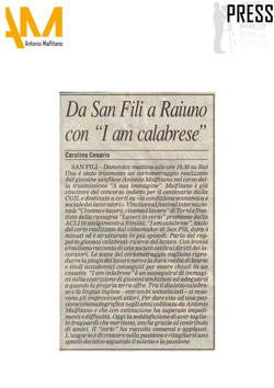 Da San Fili a Raiuno