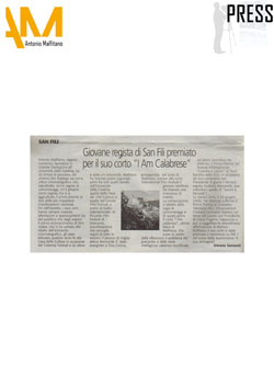 Regista di San Fili premiato