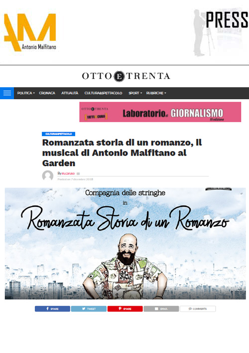 Romanzata storia di un romanzo, il musical di Antonio Malfitano al Garden
